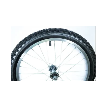 Колесо велосипедное Forward, 16", переднее, алюминиевый обод, передняя втулка, в сборе с покрышкой, черный, УТ00019443