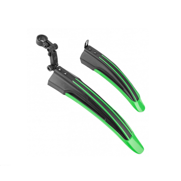 Крылья велосипедные STELS XGNB-016-2G, 24"-26", комплект, пластик, чёрно-зеленый, 610208