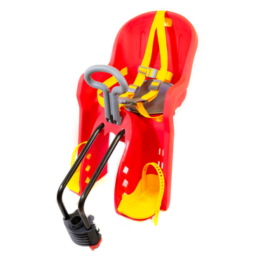 Велокресло детское BQ-10, переднее, пластик, нагрузка до 15 кг, крепеж за подседельную трубу 28-40 мм,BQ-10 (red)