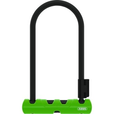 Фото Замок-скоба велосипедный ABUS Ultra Mini 410/150HB, 14 мм, ключ, 180х80 мм с кронштейном, черно-зеленый, 05-0034595