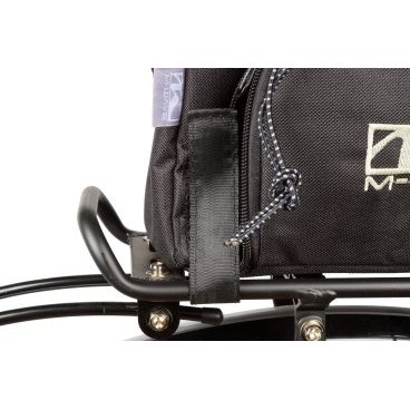Велосумка M-WAVE на велобагажник, с боковыми карманами, отделение для фляги, 16 л, черно-серая, 5-122312
