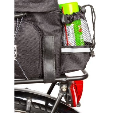 Велосумка M-WAVE на велобагажник, с боковыми карманами, отделение для фляги, 16 л, черно-серая, 5-122312
