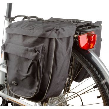 Велосумка AUTHOR "штаны" на багажик A-N Cargo 22 "2в1"с ремнем+чехол V=22л (10) черная 8-15000016