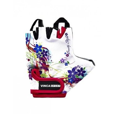 Велоперчатки детские Vinca Sport VG 979 Flowers, белый