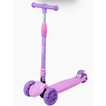 Самокат RIDEX Bunny, 3-х колесный, складной, детский, 135/90 мм, розовый/фиолетовый