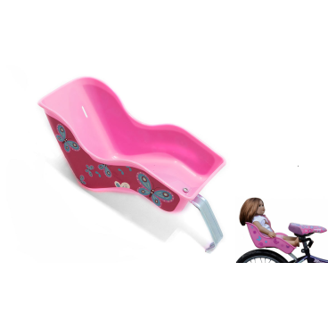 Детское велокресло для кукол, заднее, дизайн бабочки, розовый, 3