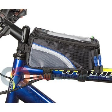 Велосумка на раму Vinca Sport, отделение для телефона, отверстие под наушники, 195х100х100мм, FB 07L black/blue