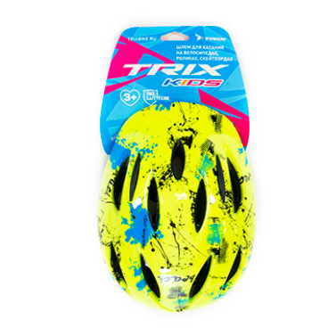 Шлем велосипедный TRIX, подростковый, кросс-кантри, 11 отверстий, неоновый желтый, PNY10(S)N-YELLOW