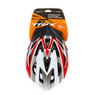 Шлем велосипедный TRIX, кросс-кантри, 25 отверстий, красно-белый, PNY20(L)WHITE-RED