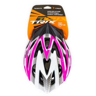 Шлем велосипедный TRIX, кросс-кантри, 25 отверстий, розово-белый, PNY20(L)WHITE-PINK