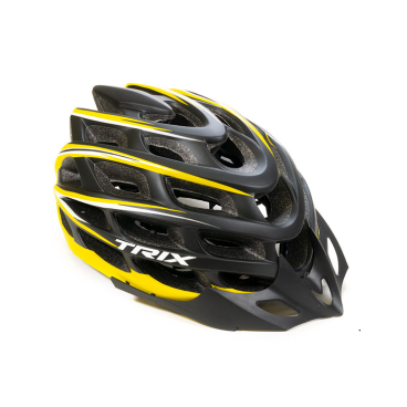 Шлем велосипедный TRIX, кросс-кантри, 35 отверстий, желто-черный матовый, PNY41(L)BL-YELLOW