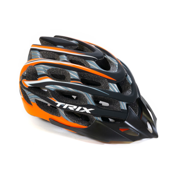 Фото Шлем велосипедный TRIX, кросс-кантри, 35 отверстий, оранжево-черный матовый, PNY41(L)BL-ORANGE