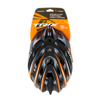 Шлем велосипедный TRIX, кросс-кантри, 35 отверстий, оранжево-черный матовый, PNY41(L)BL-ORANGE