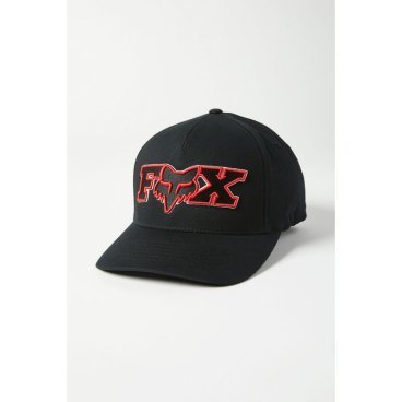 Бейсболка велосипедная Fox Ellipsoid Flexfit Hat, BLACK/RED, 2021, 24421-017-L/XL