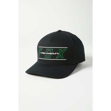 Бейсболка велосипедная Fox Pro Circuit Flexfit Hat, Black, 2021, 26937-001-L/XL