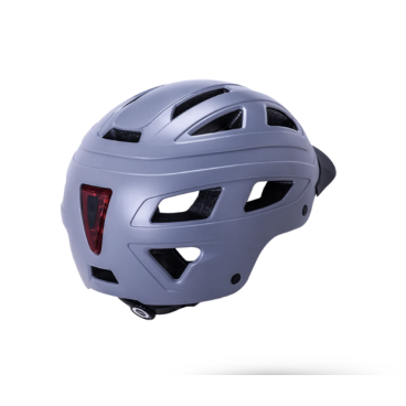 Велошлем KALI CRUZ, URBAN/CITY/MTB, с фонариком, серый, 2021, 02-50721136