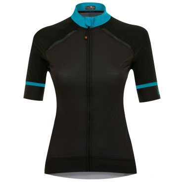 Велофутболка FUNKIER VOLTERRA-3 Women Elite Jersey, женская, черно-голубая, JW-838