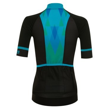 Велофутболка FUNKIER VOLTERRA-3 Women Elite Jersey, женская, черно-голубая, JW-838
