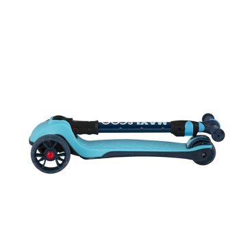 Самокат Maxiscoo Junior Plus, трехколесный, складной, со светящимися колесами, голубой, 2021