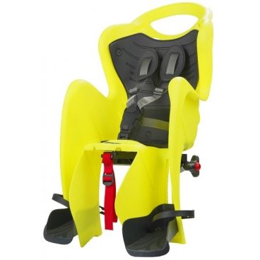 Фото Детское велокресло BELLELLI Mr Fox Clamp, заднее, до 22 кг, Hi-Viz yellow lux, 01FXM00027LX