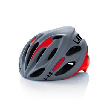 Шлем велосипедный LAS COBALTO, серый матовый с красным