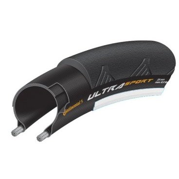 Покрышка велосипедная Continental ULTRA SPORT II, 700х23, черная/белый, 0150132