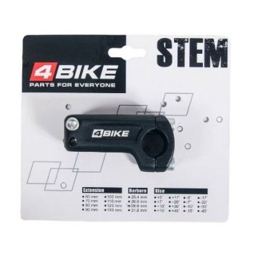 Вынос руля велосипедный 4BIKE MX-625, алюминий, длина 48, диаметр 22.2 мм, ARV-ST-MX625-4822B