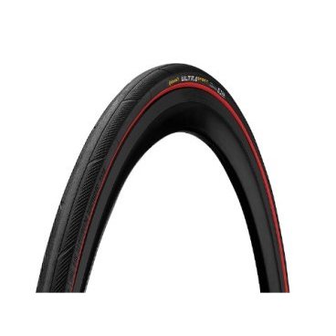 Велопокрышка Continental Ultra Sport III, 700 x 25C, складная, PureGrip Compound, 3/180 TPI, черно-красный, 150463