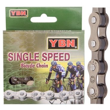 Цепь велосипедная YBN S410, 1 скорость, 1/2"X1/8"X118, серебристый
