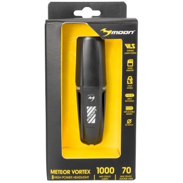 Фара велосипедная MOON METEOR VORTEX 1000, 7 режимов, USB, Li-Ion 2600mAh, черный, 5-220744