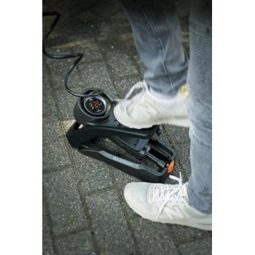Насос велосипедный SKS AIRSTEP DIGI, ножной, с манометром, 7Бар/102PSI, головка Multiwave, 11650
