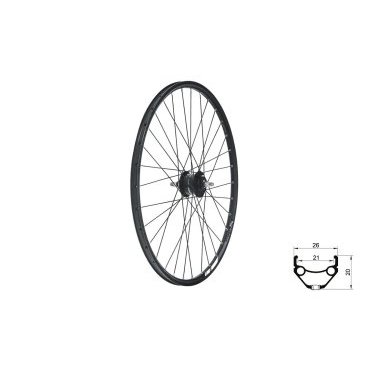 Колесо велосипедное KLS DRAFT Dynamo DSC, переднее, 28/29", динамо-втулка, под дисковый тормоз, чёрный