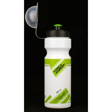 Фляга велосипедная Vinca Sport VSB 21, с защитой от пыли, 750 мл, индивидуальная упаковка, белый/зеленый, VSB 21 green