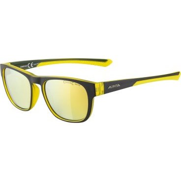 Очки велосипедные Alpina Lino II, солнцезащитные, Black/Neon Transparent Matt/Neon Yellow Mirror, 2021, A8665333