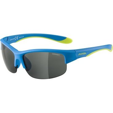 Очки велосипедные Alpina Flexxy Youth HR,  солнцезащитные, детские, Blue Matt/Lime/Black, 2021, A8652480