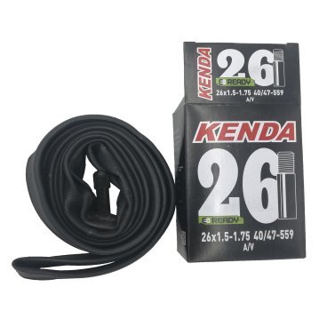 Фото Камера велосипедная Kenda, 26''x1.5-1.75, a/v ниппель, черный, 511344