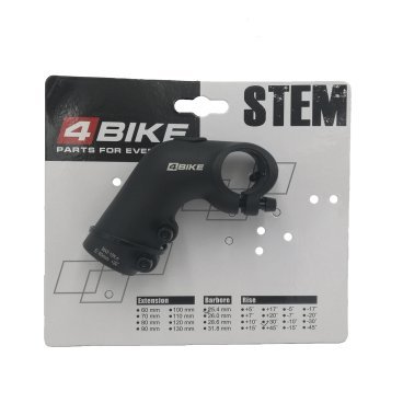 Вынос руля велосипедный 4BIKE TDS-C614, алюминий, длина 40, угол +30°, диаметр 25.4 мм, ARV-ST-C614-403025B