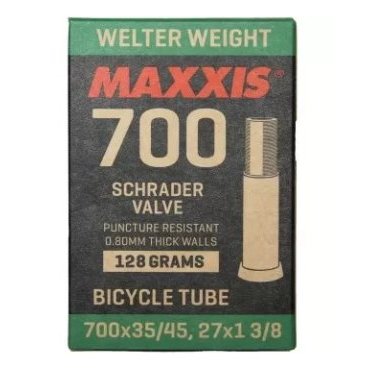 Велокамера Maxxis Welter Weight, 700x35/45C, 0.9mm, автониппель, чёрный, IB94198100