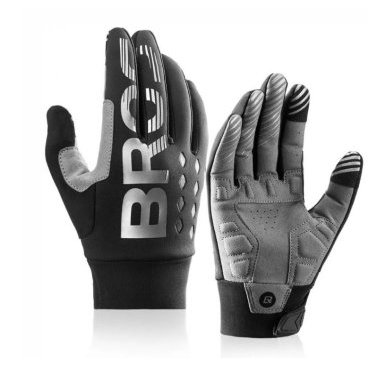 Перчатки велосипедные Rockbros, длинный палец, черный с серым, S209BK