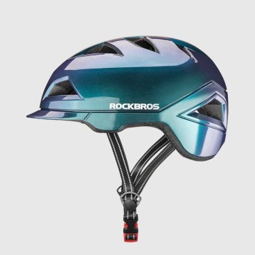 Шлем велосипедный Rockbros TS-56, 11 отверстий, сине-зеленый хамелеон, TS-56