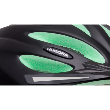 Шлем велосипедный HUDORA Basalt, черно-зеленый, 84154