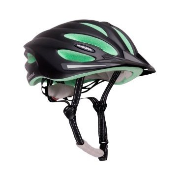 Шлем велосипедный HUDORA Basalt, черно-зеленый