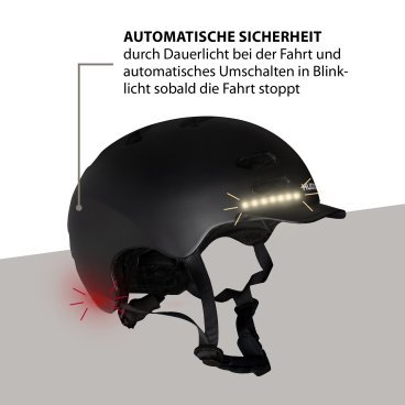 Шлем велосипедный HUDORA Skater helmet LED, black, 84175/00