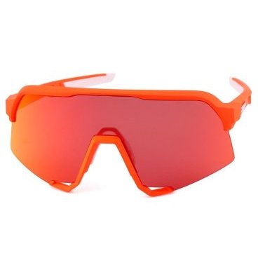 Очки велосипедные 100% S3 Soft Tact, спортивные, Neon Orange / HIPER Red Multilayer Mirror Lens, 61034-412-01