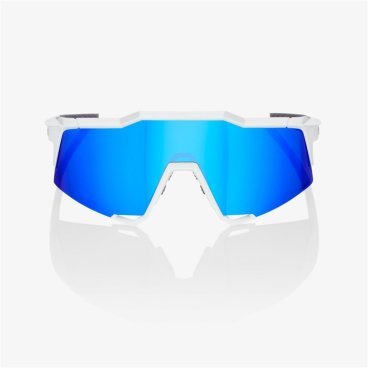 Очки велосипедные 100% Speedcraft, спортивные, Matte White / HIPER Blue Multilayer Mirror Lens, 61001-407-01