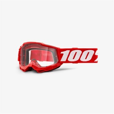 Маска велосипедная 100% Accuri 2 Youth Goggle, подростковая, Red / Clear Lens, 50321-101-03