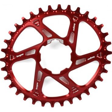 Фото Звезда велосипедная HOPE, для системы с прямым монтажом, овал 12%, 34Т, узкий/широкий, офсет 3 мм, красный, RR34BHCSPOVR