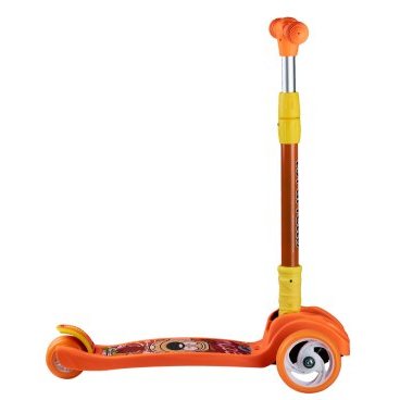 Самокат Farfello Maxi-897, детский, трёхколёсный, нагрузка до 50 кг, светящиеся колёса, orange/оранжевый