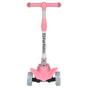 Самокат Farfello WX-M, детский, трёхколёсный, складной, светящиеся колёса, pink/розовый