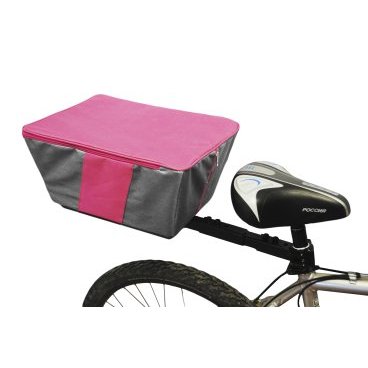 Багажник велосипедный VELOGRUZ, с корзиной, задний, розовый, 17778